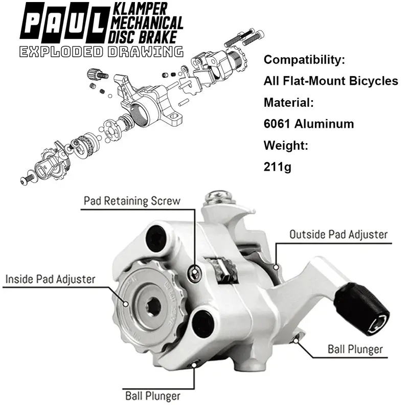 Paul Component KLAMPER Aluminum Alloy Calipers SHORT-PULL Mountain Bike Road Bike Front and Rear Disc Brake Calipers