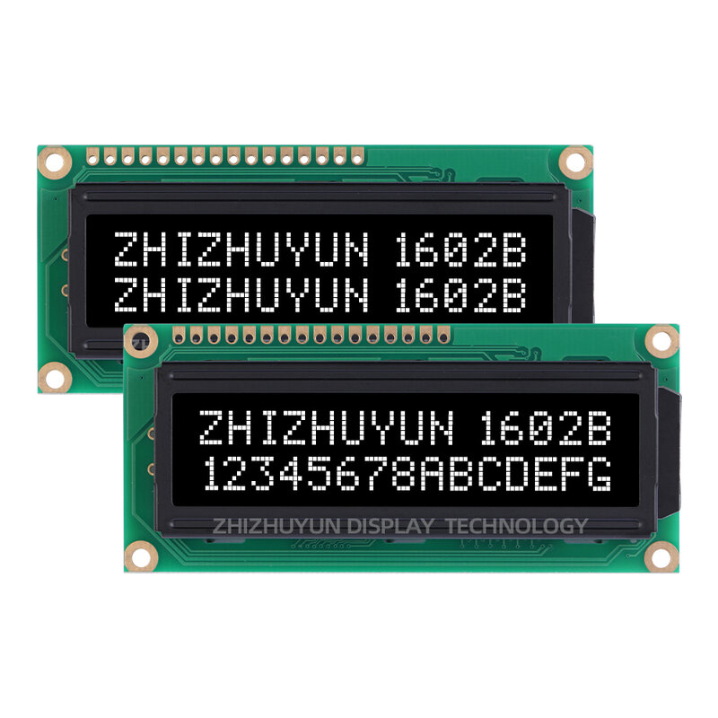 1602B rev.c จอสีเขียวสีฟ้า16X2อักขระ20X4โมดูลแสดงผล LCD ตัวควบคุม HD44780ฟิล์มสีเขียวสีเหลือง16*2