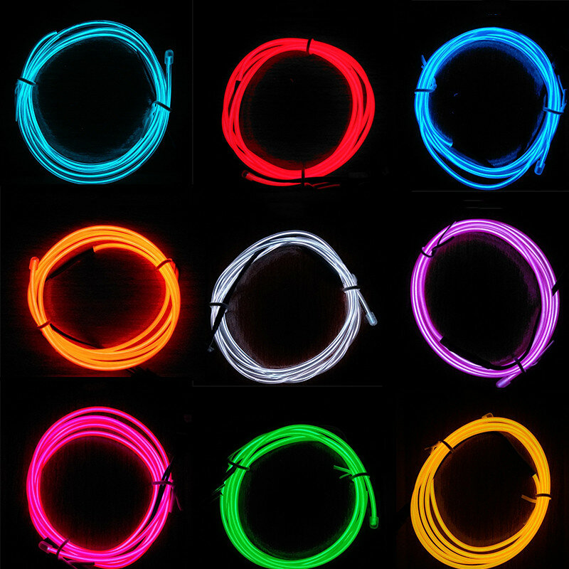 Heißer Verkauf 1M/2M/3M/5M Auto Innen Beleuchtung LED Streifen Dekoration Girlande draht Seil Rohr Linie Flexible Neon Lichter Mit USB Stick