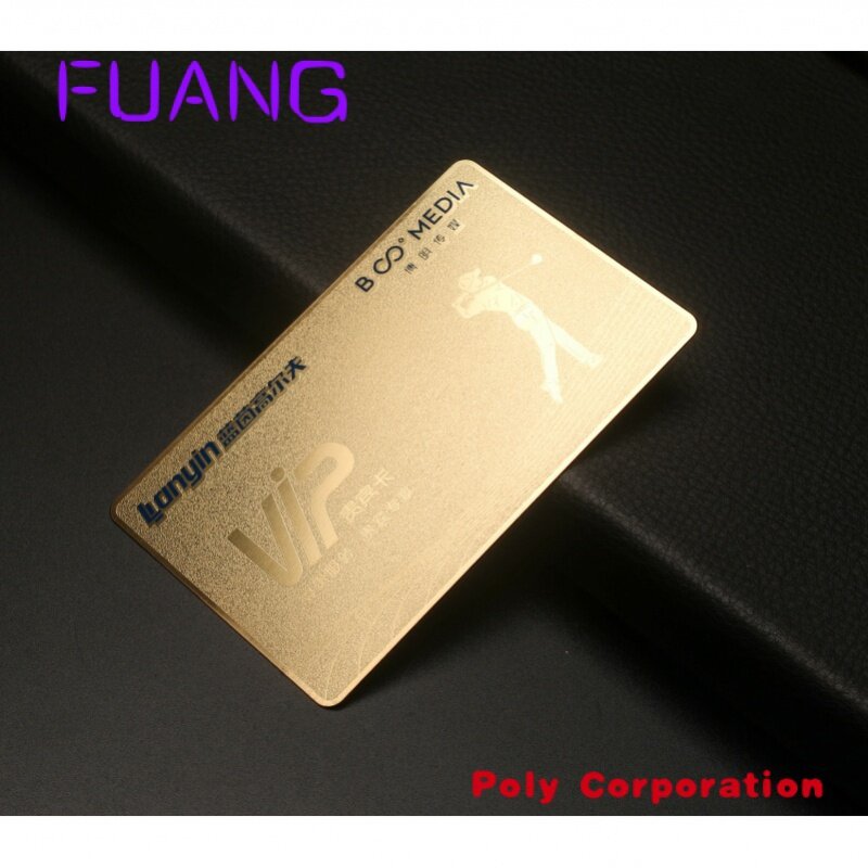 Fosco metal associação cartão chapeamento ouro aço inoxidável cartão personalizado metal cartão