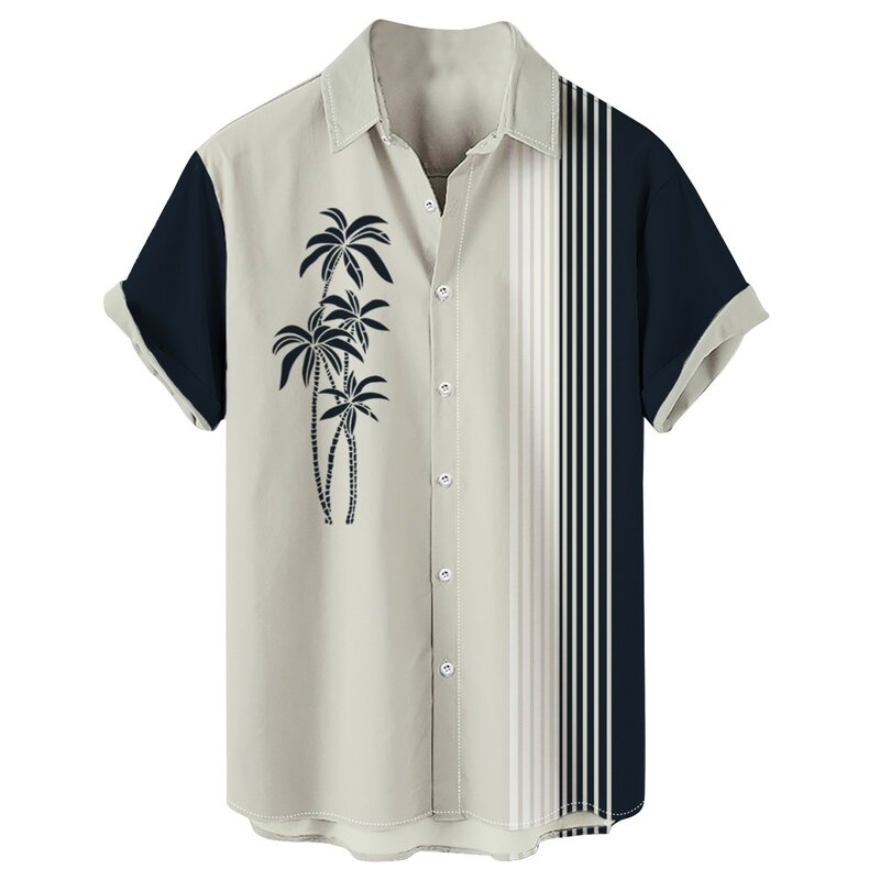 Herren Hawaii bedruckte Knopf Kurzarm hemden Herren lässig modische und trend ige Kurzarm hemden voller Persönlichkeit