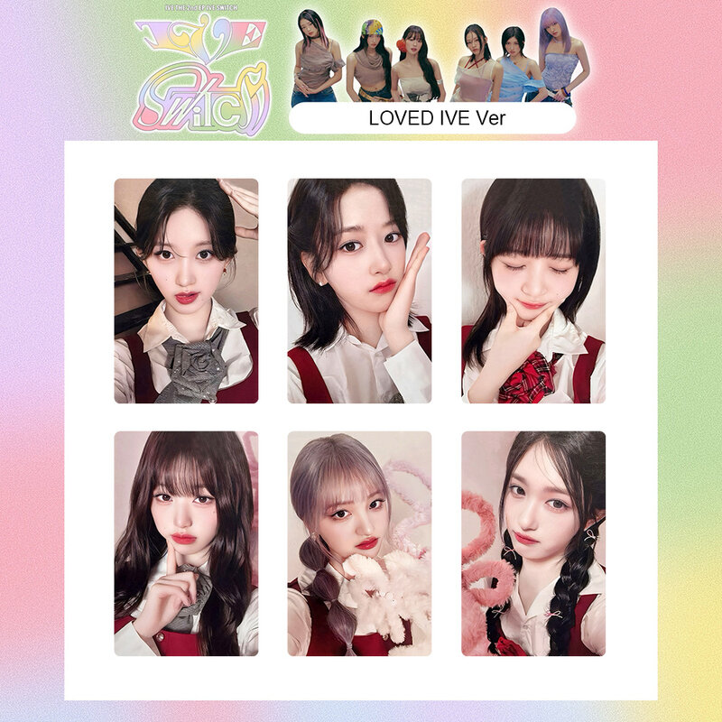 KPOP IVE MINI 2nd ALBUM SWITCH IVE SWITCH LOMO Card WonYoung YuJin LIZ Random Card LEESEO GAEUL REI LUCKY Card Fans Collection Gifts