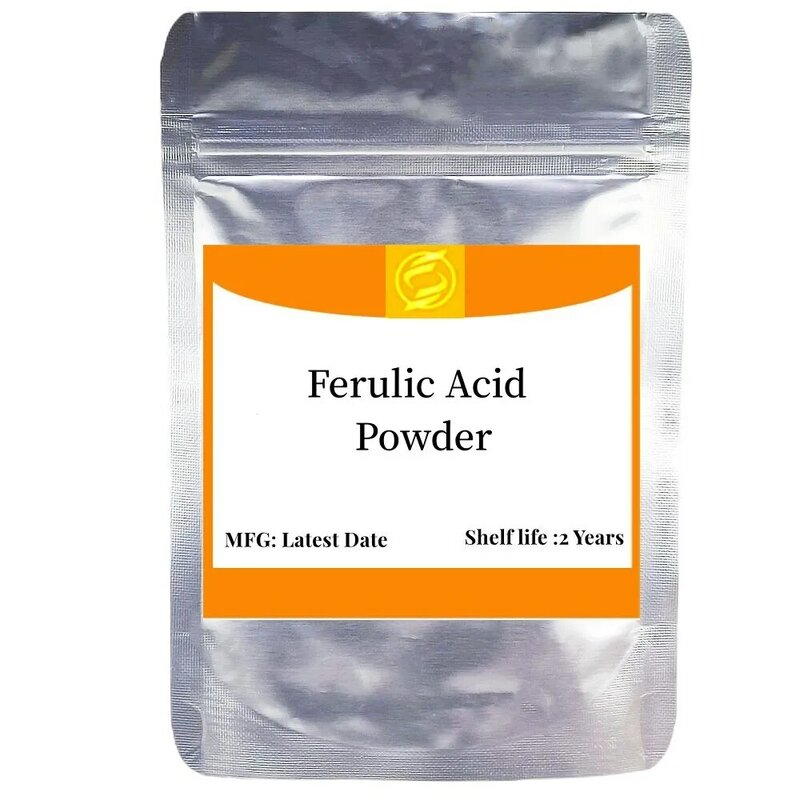 Polvo cosmético de ácido ferúlico Ggrade para blanquear la piel, cosméticos, materia prima