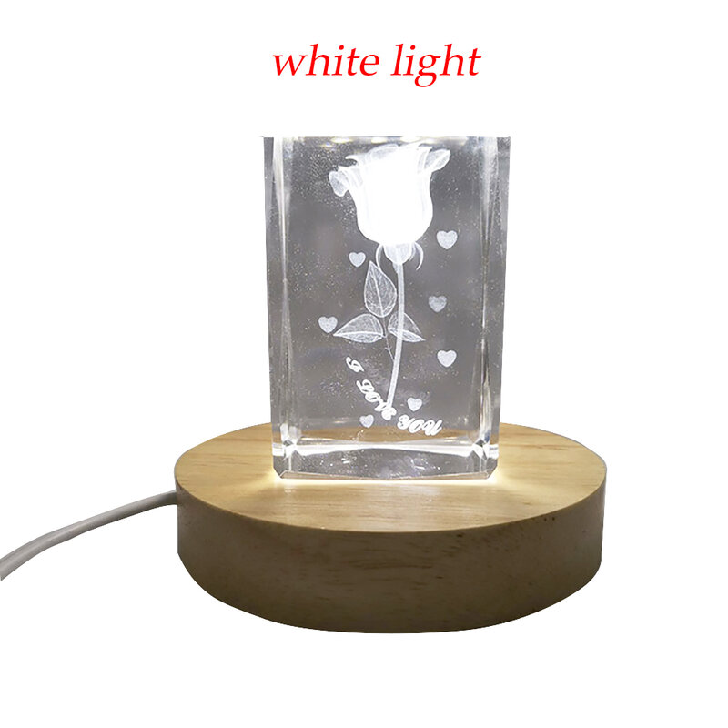 Base de luz LED giratoria de madera, soporte de lámpara con Control remoto, recargable, adorno artístico, 1 piezas