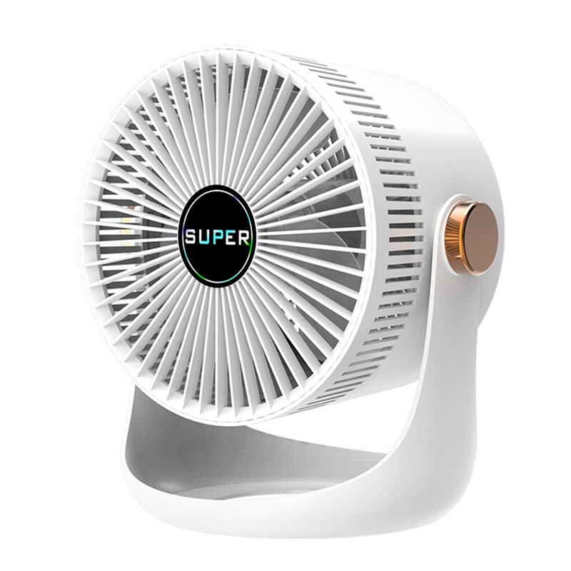 Household Table USB Rechargeable Air Circulation Electric Fan 2400Mah Battery Wall Mountable Cooling Ventilator Fan