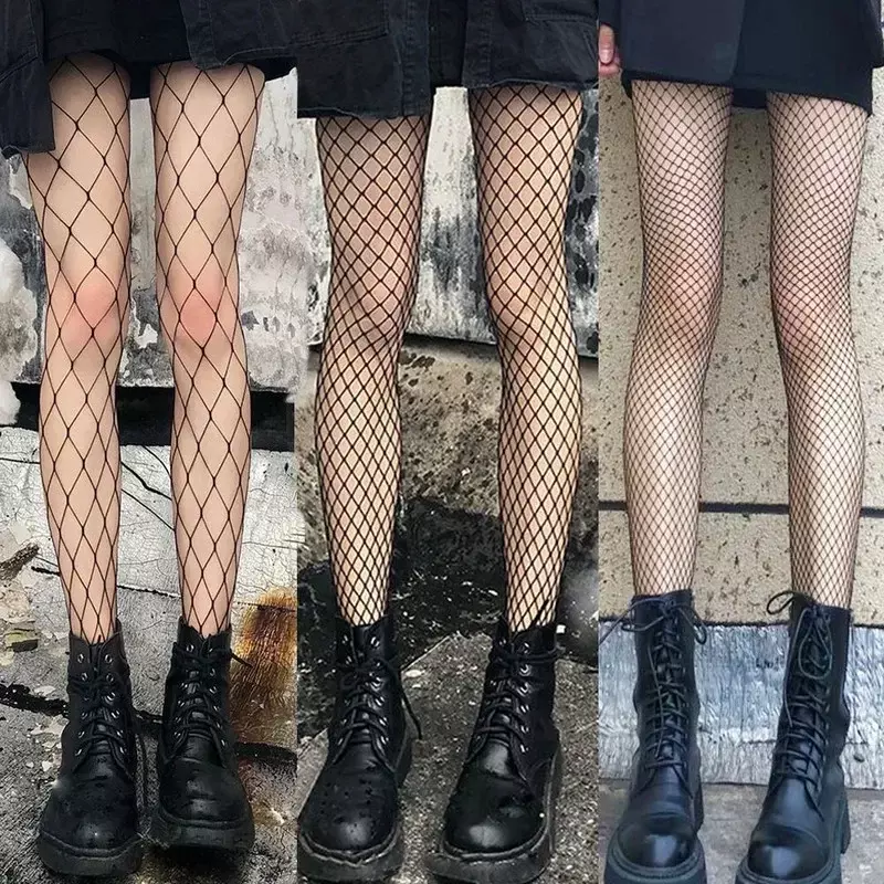 Meias de corpo Lolita Cosplay Fishnet para mulheres, meias longas de nylon, meias de cintura alta, meia-calça, coxa sexy, alta