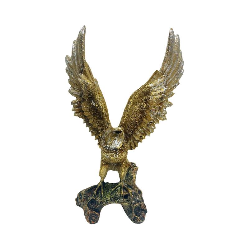 Estatua de adorno de resina de águila, escultura de jardín para compañero, padre, dormitorio, decoración de exhibición de escritorio, gabinete, exposición