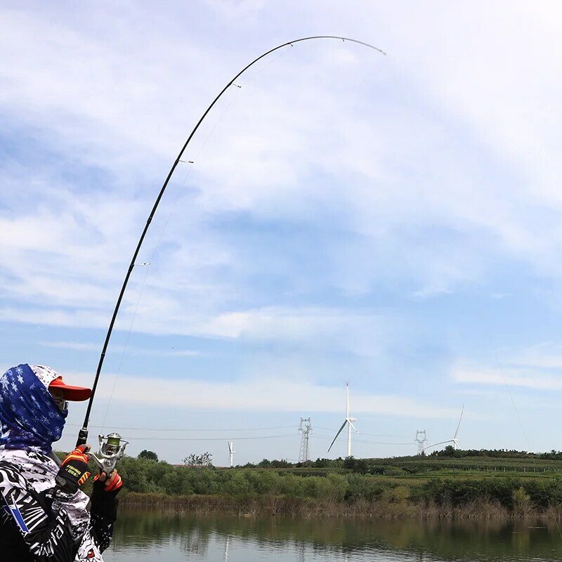 Catch.u-Canne à pêche super dure et rapide en fibre de carbone, accessoire pour pêcher le bar, avec filature, conçue pour appât pôle, WT 7-16G, ligne WT 6-12LB, 1.8m