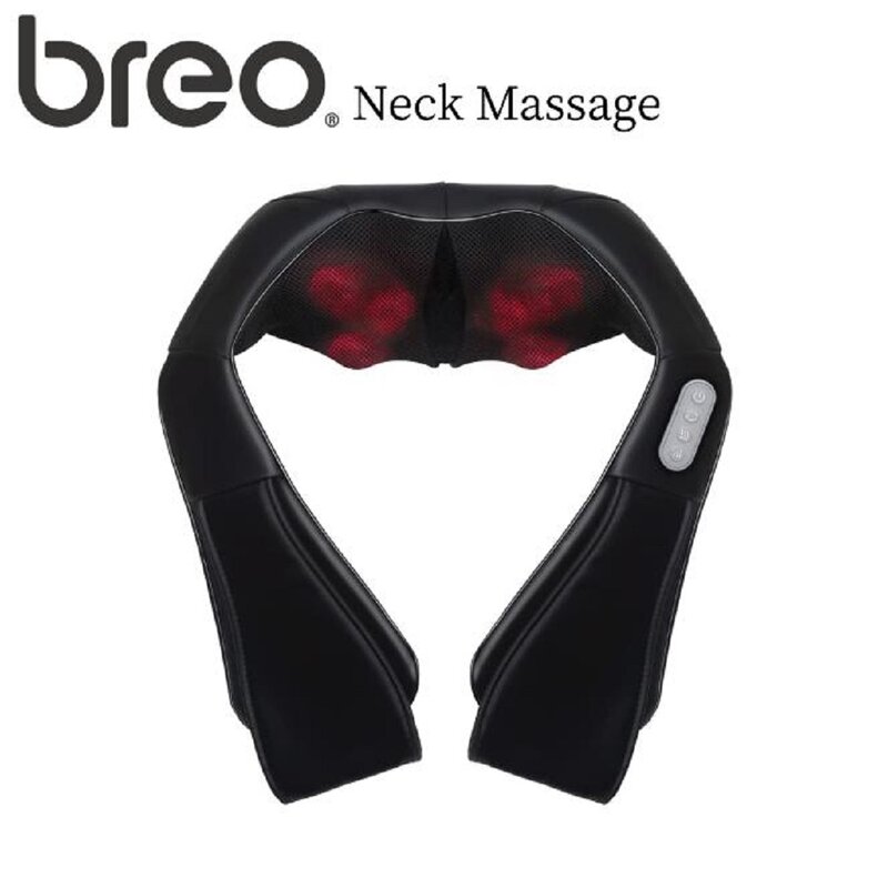 Breo Shiatsu Neck & Back Massager with Heat 3D Deep Kneading Pain Relief Shoulder Massage Electric Pillow for Neck Leg Foot