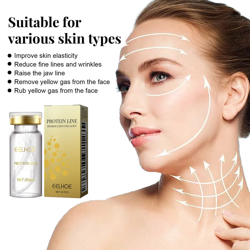 Hilo de colágeno para Lifting instantáneo, removedor de arrugas, hilos de proteína solubles, conjunto de suero, relleno facial absorbente, cuidado de la piel antienvejecimiento