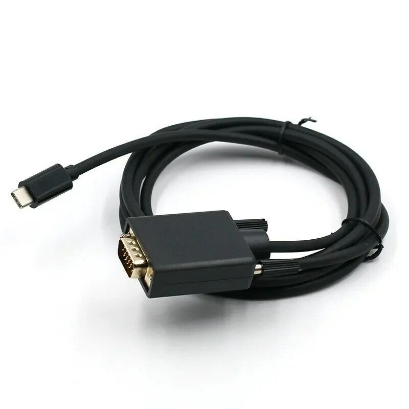 1.8M USB-C Naar Vga Adapter Kabel Usb 3.1 Thunderbolt-3 Type-C Mannelijke Naar Vga Mannelijke Converter Voor Macbook Laptop Monitor Projector