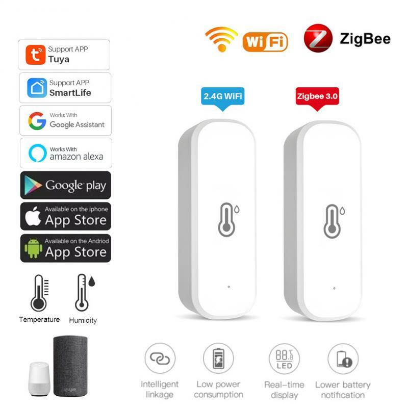 Tuya Cuộc Sống Thông Minh Wifi Zigbee 3.0 Cảm Biến Nhiệt Độ Và Độ Ẩm Trong Nhà Thông Minh Nhiệt Ẩm Kế Nhiệt Kế Alice Google Home