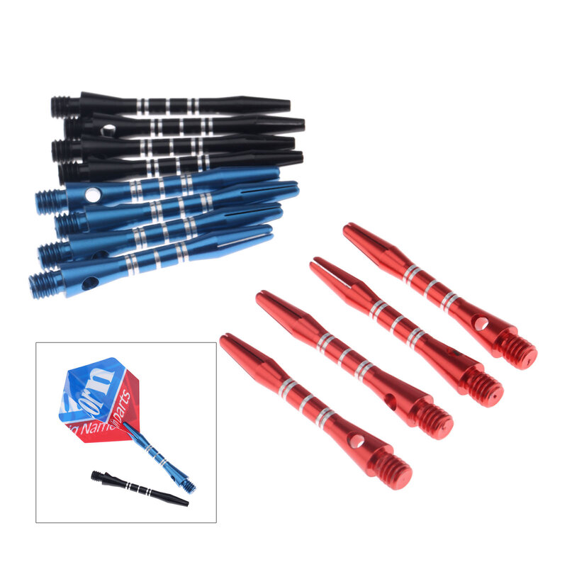 Ejes de dardos profesionales de 35mm, eje de vástago de aleación de aluminio, 3 colores, negro, azul y rojo, reemplazo de dardos de rosca 2BA, 12 unids/set