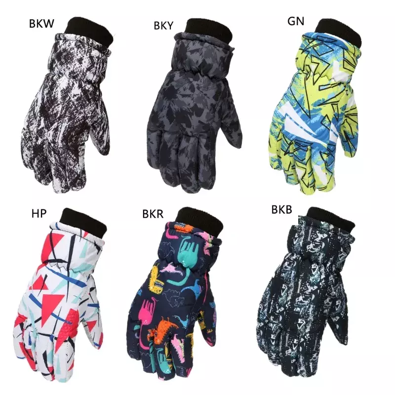 Sarung tangan Ski salju untuk anak, sarung tangan Ski tebal antiselip, sarung tangan hangat tahan air untuk musim dingin