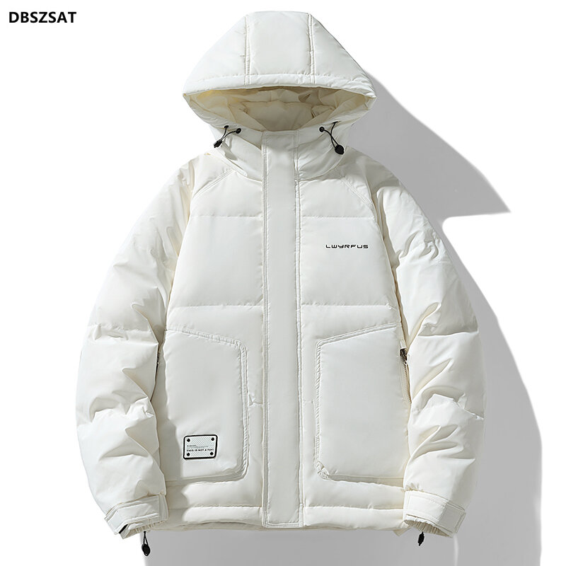 Мужская приталенная куртка с хлопковой подкладкой, теплая ветрозащитная парка, зимняя одежда, 2025