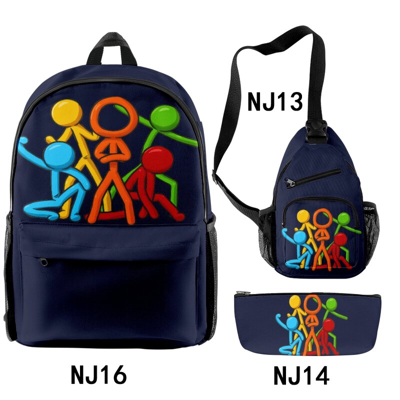 Alan becker merch mochilas 3 peças define único zíper daypack 2023 estilo casual traval saco de escola estudante unisex sacos