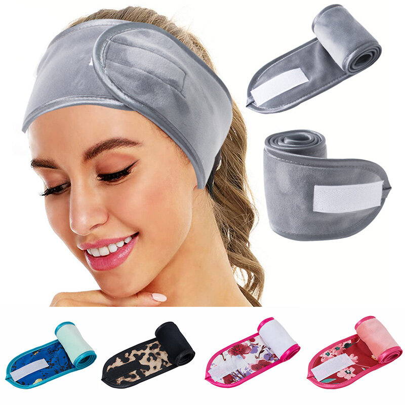 Ajustável ampla hairband yoga spa banho chuveiro maquiagem lavagem rosto cosméticos bandana para senhoras compõem acessórios