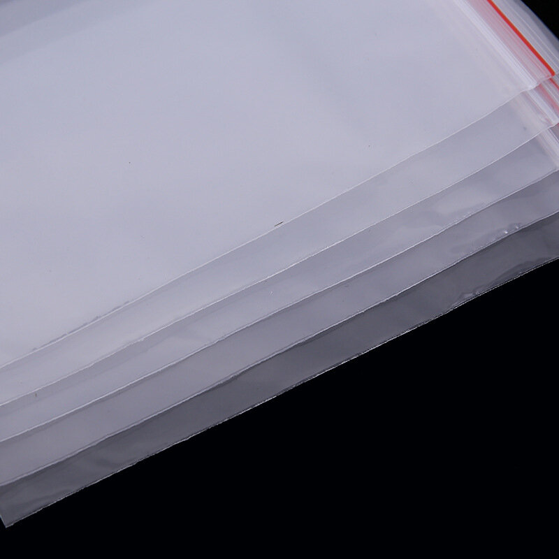 지퍼 잠금 플라스틱 백, 재사용 가능한 투명 백, 진공 보관 백, 투명 백 두께, 13 가지 크기, 팩 당 100 개