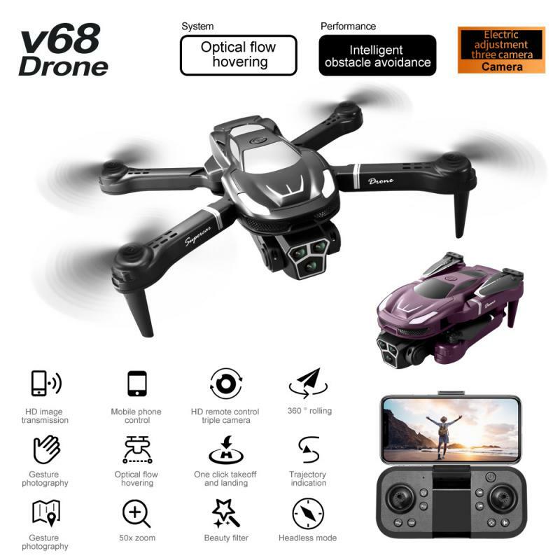 Lenovo V68 MAX Drone 1080P HD Aerial Dual-Camera GPS Obstacle Avoidance Drone Quadcopter Remote Controlled Toys Four-Rotor UAV