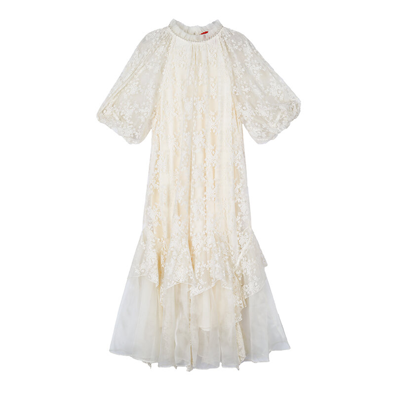 Vestido Midi de lujo con bordado Floral para mujer, maxivestido holgado, Vintage, elegante, para fiesta de noche, verano, 2024