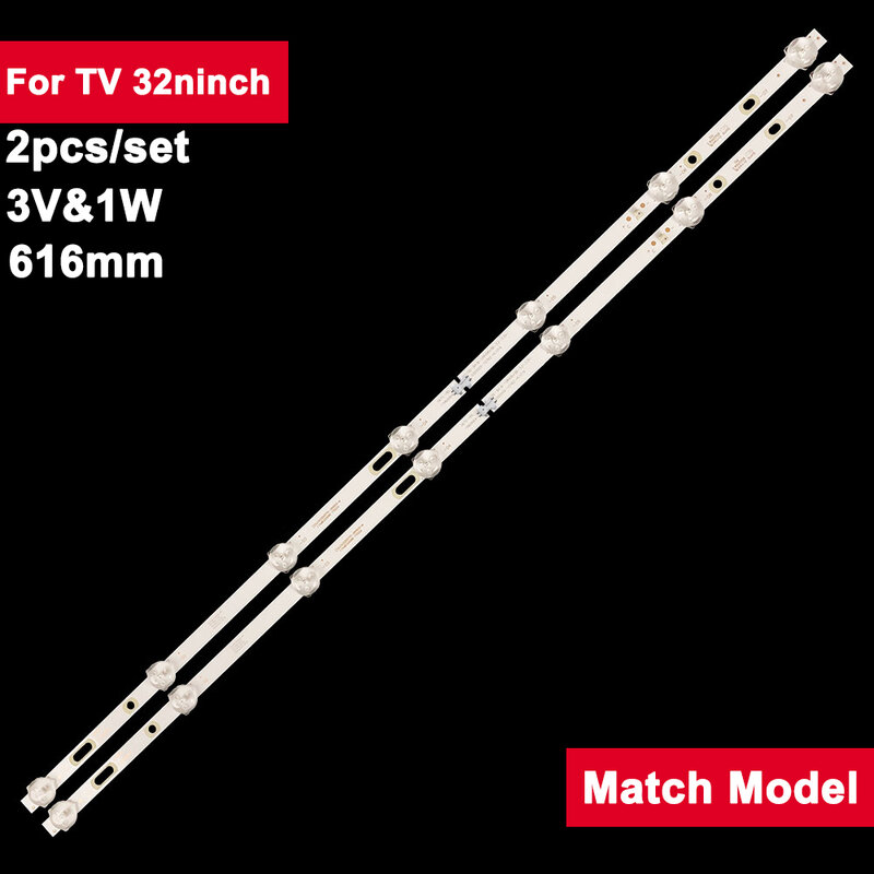 2 Stks/set 3V 616Mm 100% Nieuwe Led Backlight Strip Voor Tv Reparatie 32Inch SJ.CX.D3200701-2835GS-M 2 Stks/set Led verlichting Strip