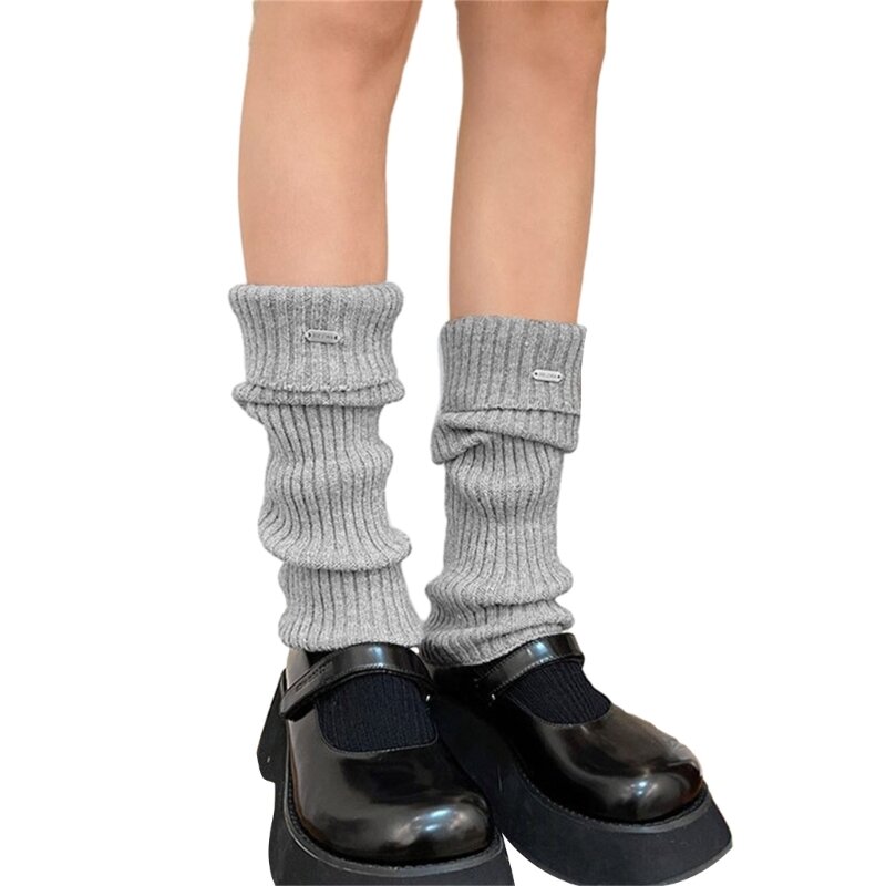 Женские длинные трикотажные чехлы для ног с рукавами, нескользящие теплые толстые чулки T8NB