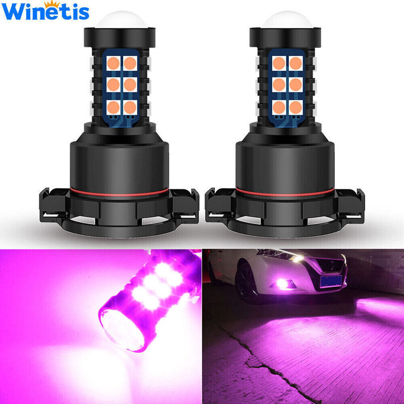 Winetis หลอดไฟ LED สีชมพูม่วง9009 5202 H16 2X, หลอดไฟ LED 3030 SMD ไฟตัดหมอกแสงสว่างมาก lampu Jalan ตอนกลางวัน