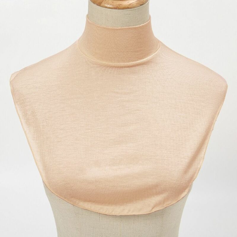 Lenço de gola falsa modal feminino, camisa de fundo de cor sólida, quatro estações, camisolas, camisa acessórios