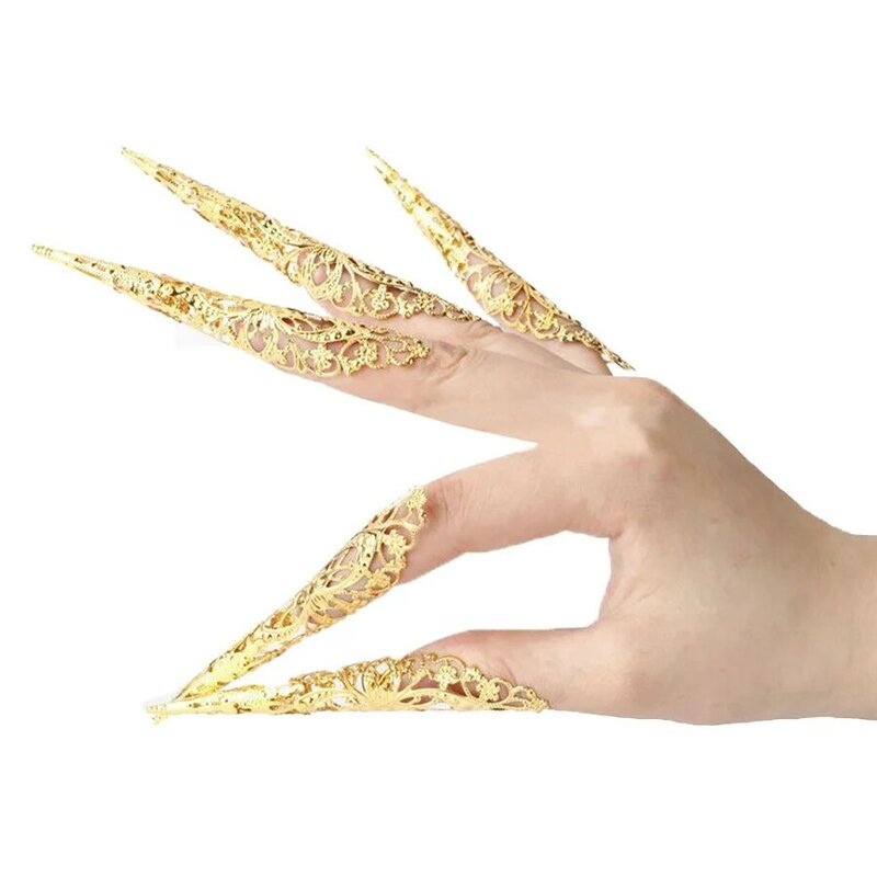 Songyuexia Belly dance peacock false nail dance Indian Thai Golden Finger Jewelry For Belly Dance Dancing Finger Cot Costumes