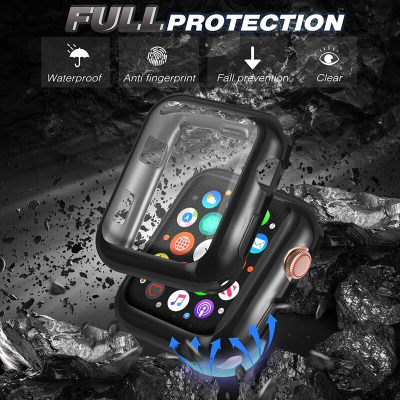 Cover protettiva per schermo per Apple watch Case Ultra 49mm 45mm 41mm 44mm 40mm placcatura in TPU iWatch series 3 4 5 6 SE 7 8 accessori