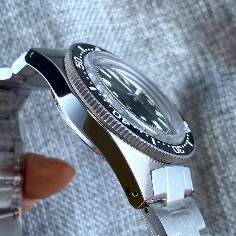 Tandorio Dive Men Watch 62mas orologio da polso meccanico NH35A PT5000 movimento AR Domed Sapphire Glass orologio sportivo impermeabile in acciaio
