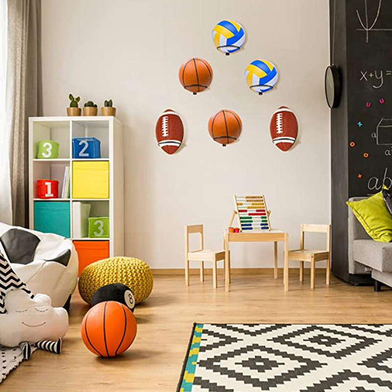 Espositore per palline per montaggio a parete con supporto per palline sportive da 3 pezzi per negozio di casa