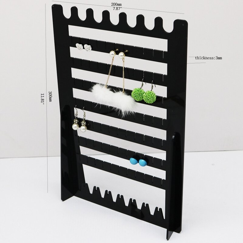 Organizador brincos preto, 7 camadas, suporte colar, joias, expositor, pendurado, rack joias para colares