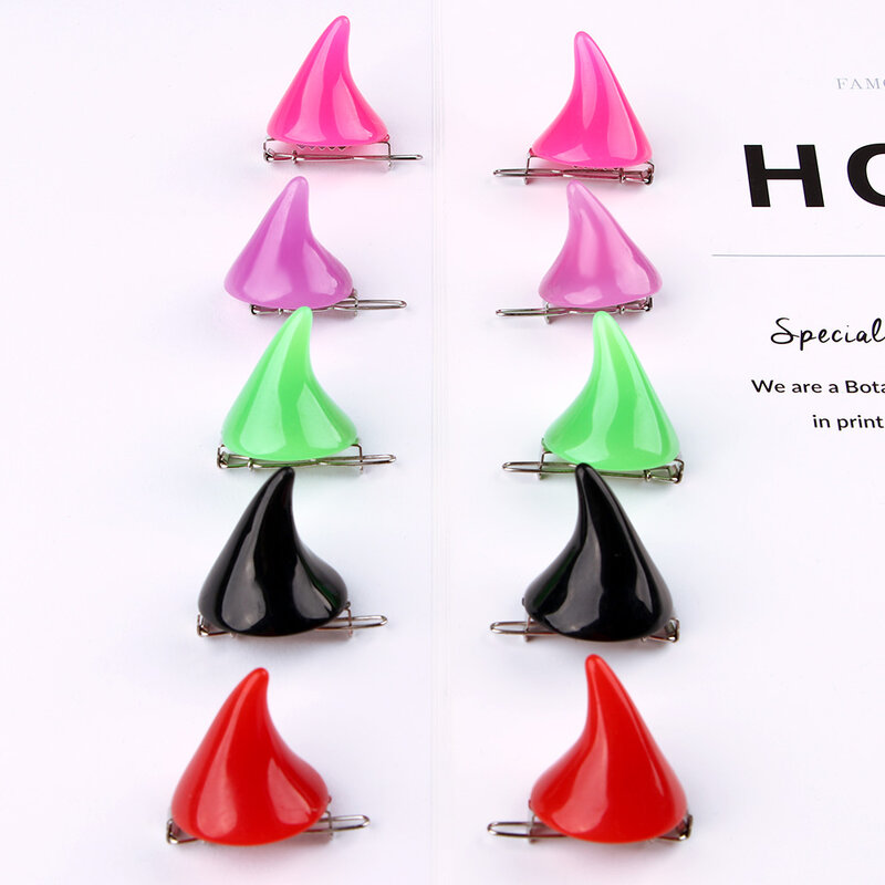 1คู่ปีศาจขนาดเล็ก OX Horn Hairpins โกธิคคอสเพลย์เครื่องแต่งกาย Pin Hairpins เครื่องแต่งกายฮอร์นฮาโลวีนอุปกรณ์เสริมผมคลิป