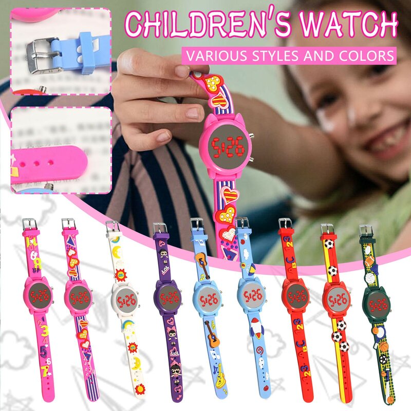 New Printing Watch Ball Watch Suitable For Students Outdoor Electronic Watch Digital Children's Watch Display Month Stitch