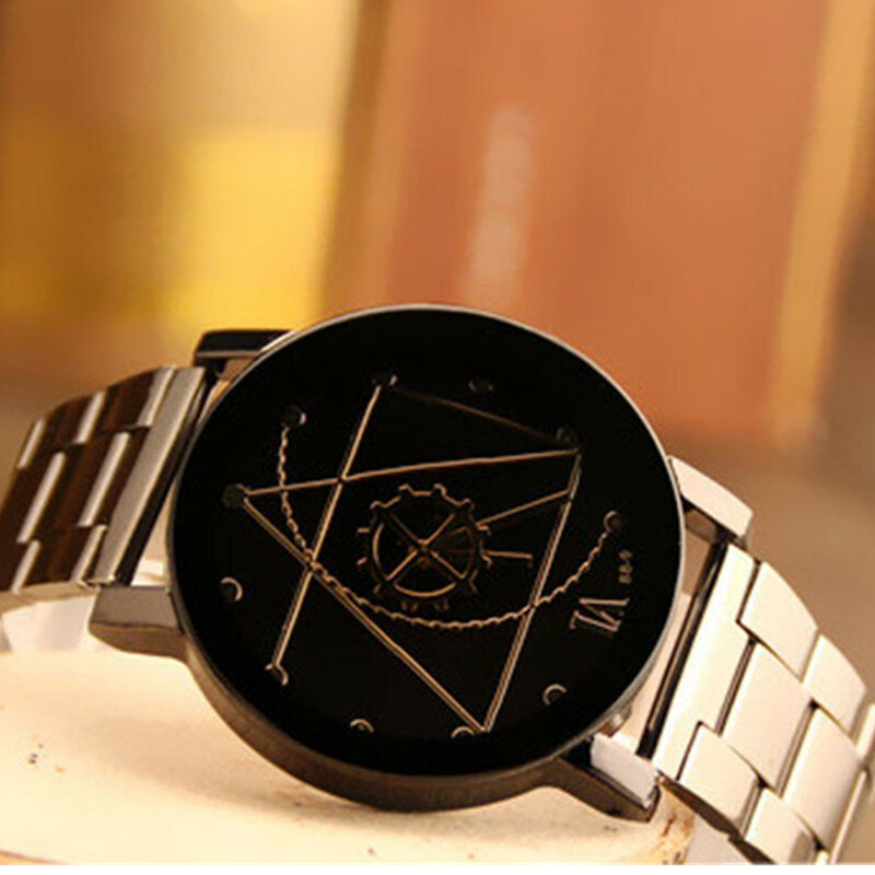 男性と女性のためのオリジナルブランドの時計,黒い金属のブレスレット,素晴らしいオファー
