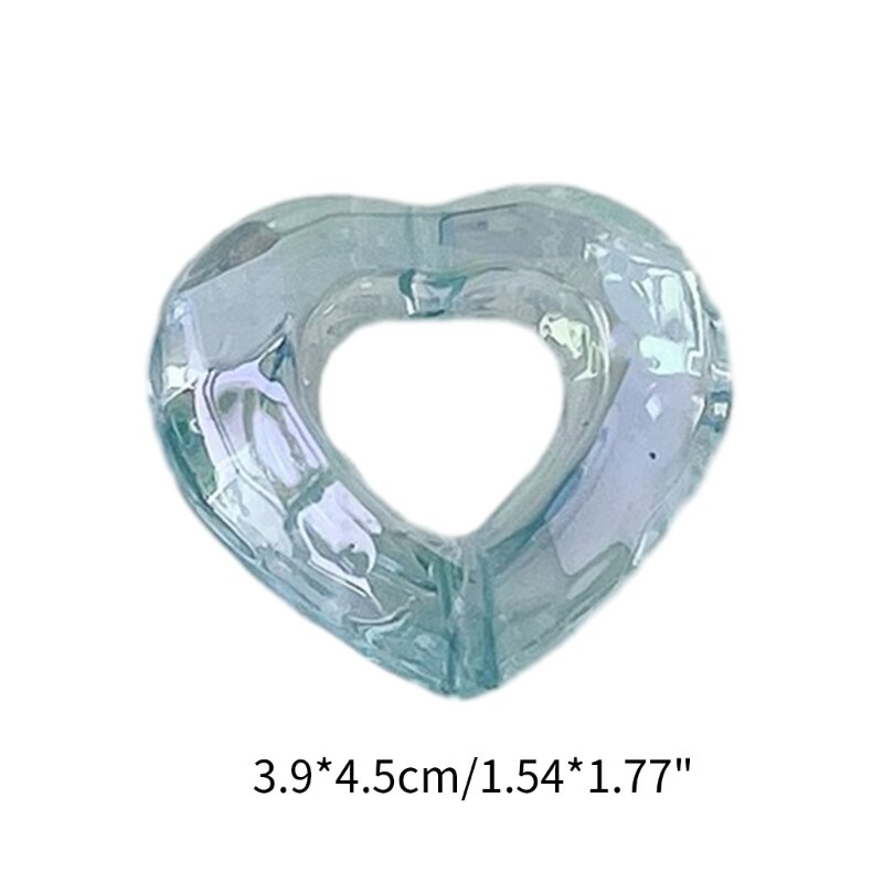 Y1UB Perline distanziatrici a forma cuore in acrilico trasparente colorato per ciondolo collana braccialetto fai da te