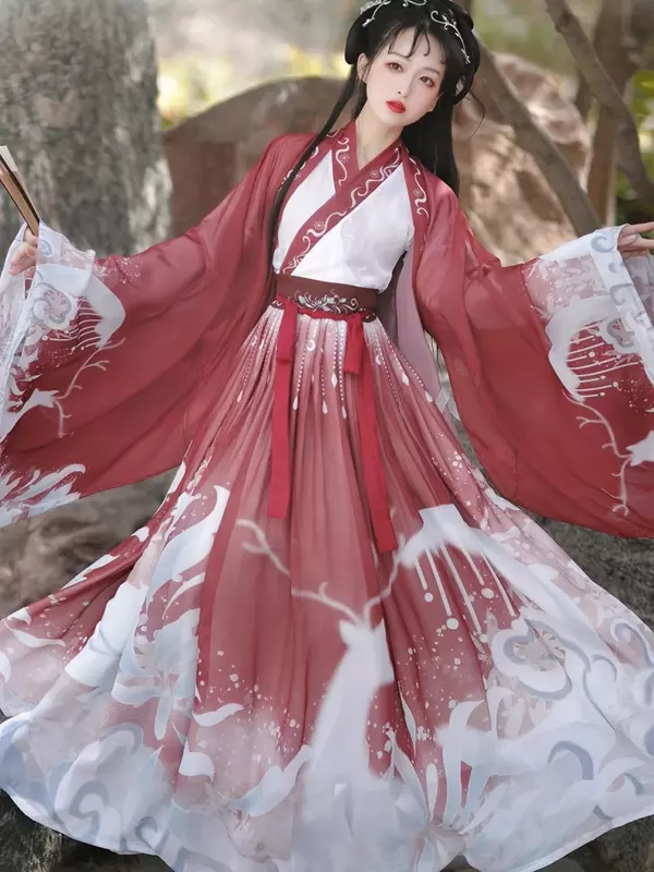 Traditional Hanfu Woman Chinese Ancient Han Dynasty Princess Costume Vestidos Tang Suit Princess Dress Stage Performance Wear