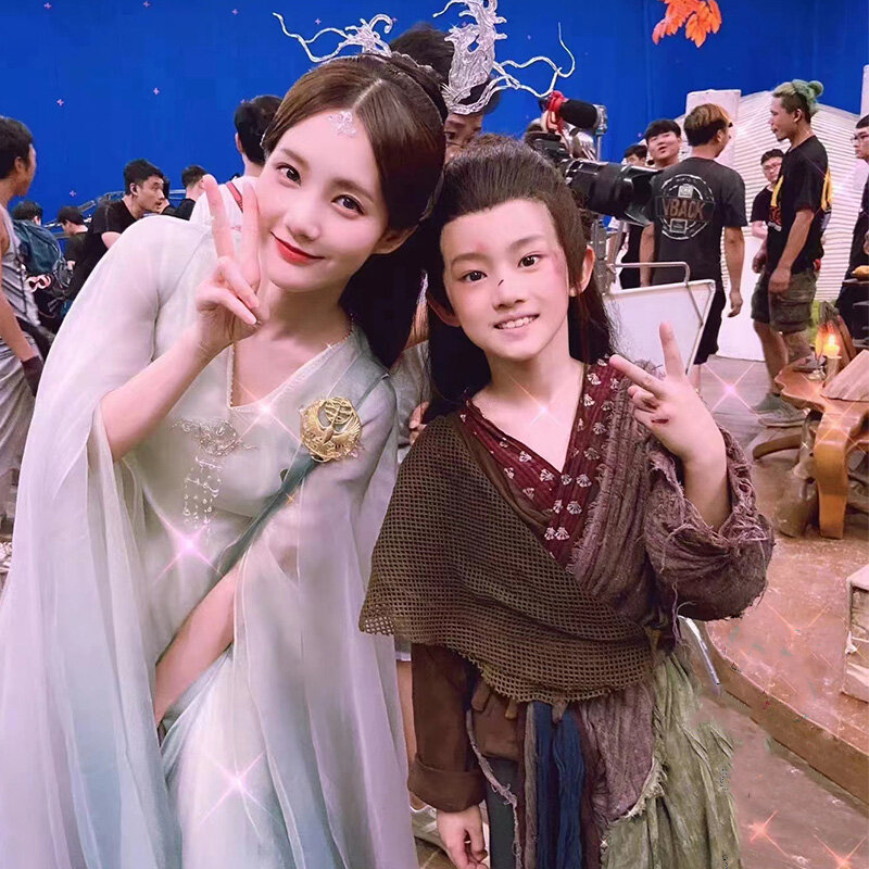 Xiao LanHua dewi perempuan Hanfu kostum abadi estetika berekor panjang untuk Drama cinta antara peri dan pakaian Cosplay iblis