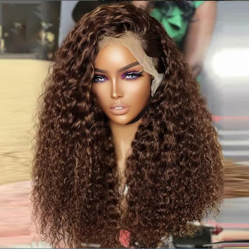 26“Soft Long Kinky180Density  Curly Lace Front Wig For Black Women BabyHair Black Glueless Preplucked Heat Resistant Daily Wig