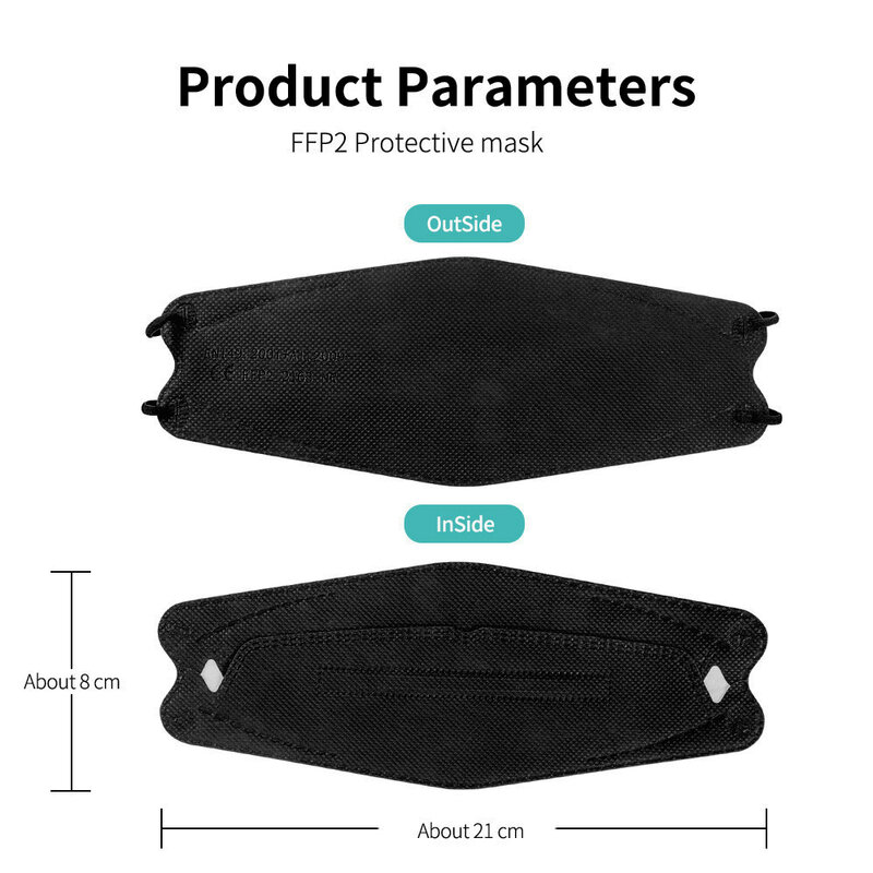 Маска одноразовая FFP2 fpp2 для защиты лица, 10-200 шт.