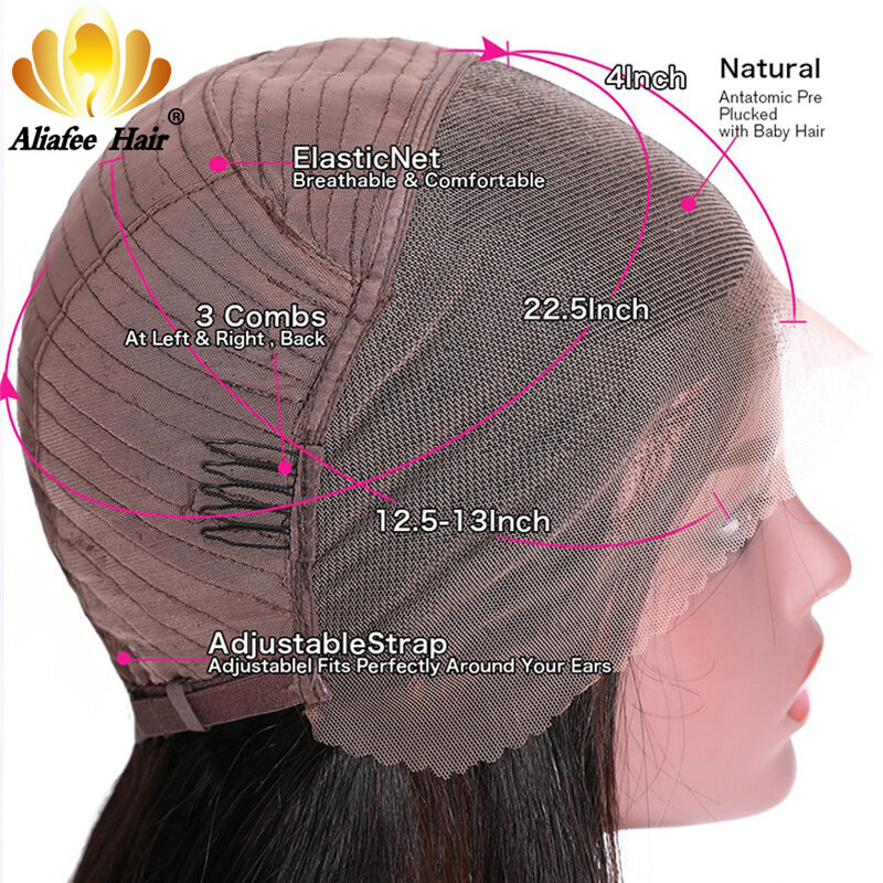 Peruca de cabelo humano frontal com renda para mulheres, loiro cinza, transparente, densidade a 180%, peruca completa, curta, 13x4