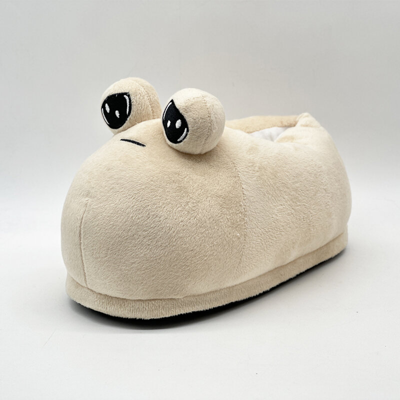 Pou Cartoon And Anime Characters, Unisex Plush Slippers, Soft And Comfortable. Purchase One Pair Of Two Shoes Birthday Gift