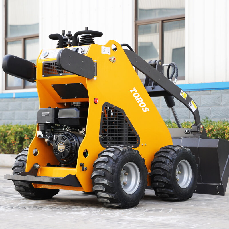 Customized Factory Directly Sale Skid Steer Loader With Bucket Mixer Attachment Cheap Price CE EPA Engine  Mini Loaders