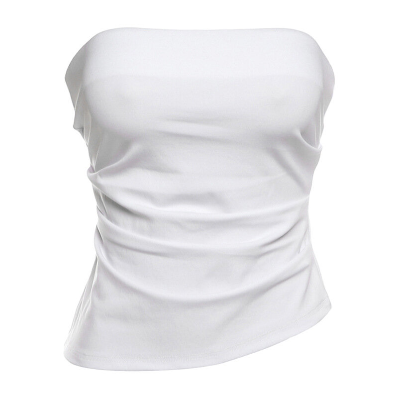 Damska biała Top biustonosz sukienka na studniówkę Sexy bez ramiączek letni strój suknia wieczorowa bez rękawów w magazynie
