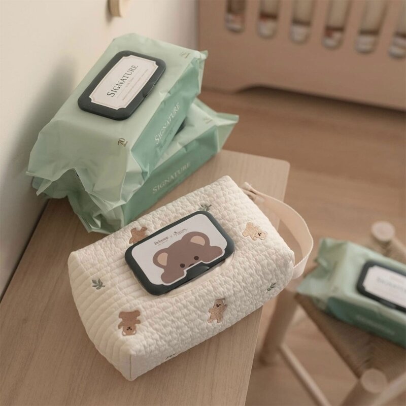 Bonito urso carrinhos bebê lenços umedecidos caso caixa organizador confiável bag