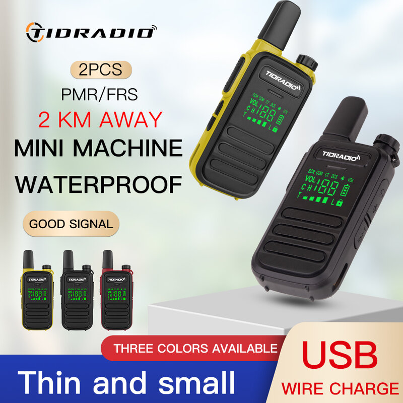 TIDRADIO-M11 Mini Walkie Talkie, Transceiver Rádio Portátil, Comunicação de Longo Alcance, Profissional, PMR, FRS, 2Pcs