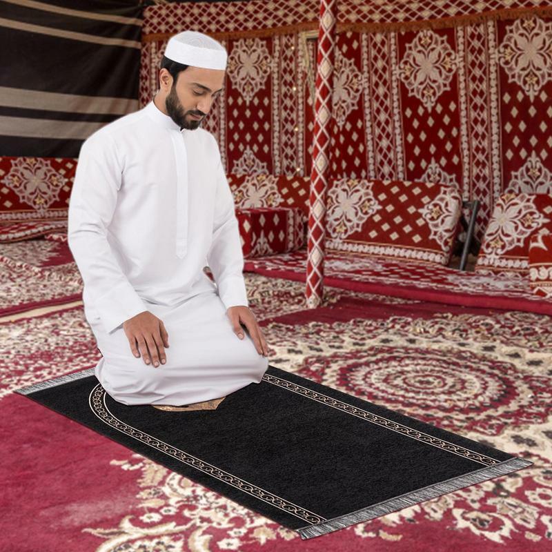 Manta de adoración Eid, alfombrillas de oración portátiles, alfombrillas de adoración antideslizantes, suaves y portátiles, alfombras de suelo con patrón Vintage, adorno de fiesta