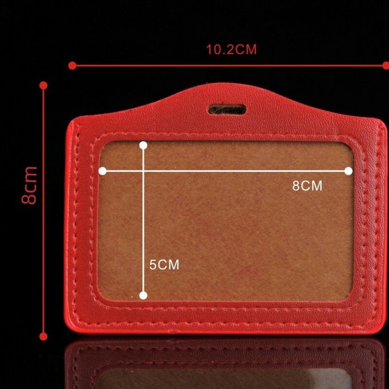 50pcs Badge Name Worker ID Plate Card Holders Office Employee PU Artificial Leather Single Pocket