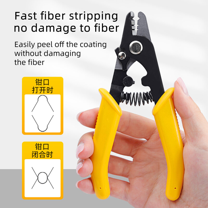 Three-port Fibre Stripping Pliers FTTH Fiber Stripping Tool Optical Wire Strippers
